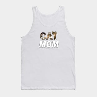 CAT MOM - long hair tabby cat oil painting word art Tank Top